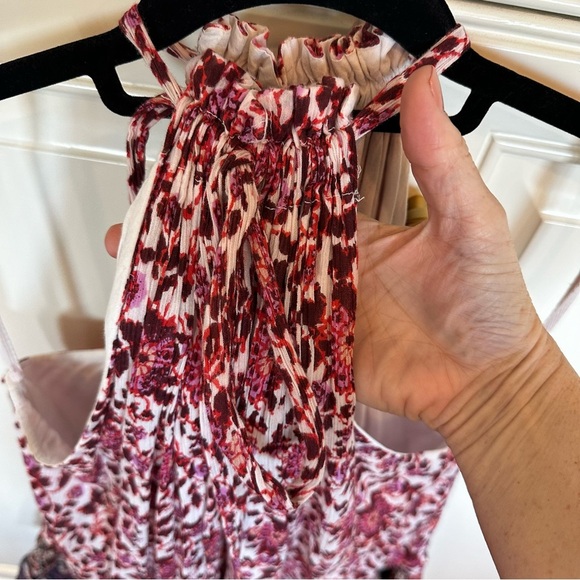 Free People Women’s Lyla Mini Dress Boho Halter Style Ruffle Tiered Size Large - Picture 11 of 12